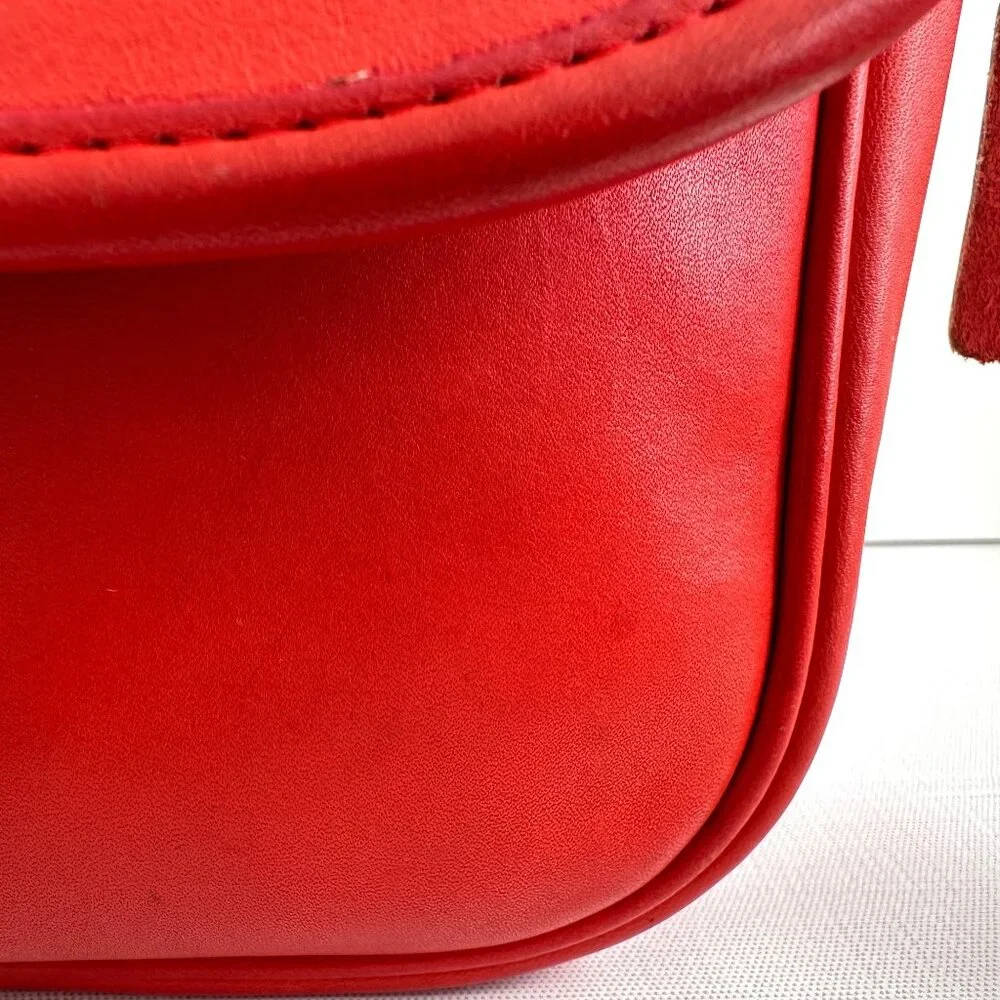 Vintage 1980s Coach Red Tailored Pouch 4110 Made in New York City - Picture 13 of 16